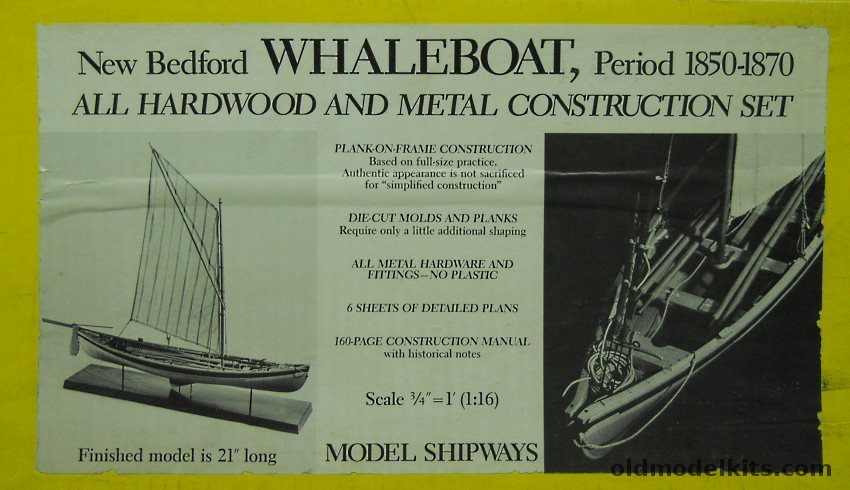 Model Shipways 1/16 New Bedford Whaleboat 1850-1870 - 21 Inches Long plastic model kit